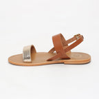 White Sun - Sandalias Bursa - Lámina de serpiente dorada - Dorado+marrón