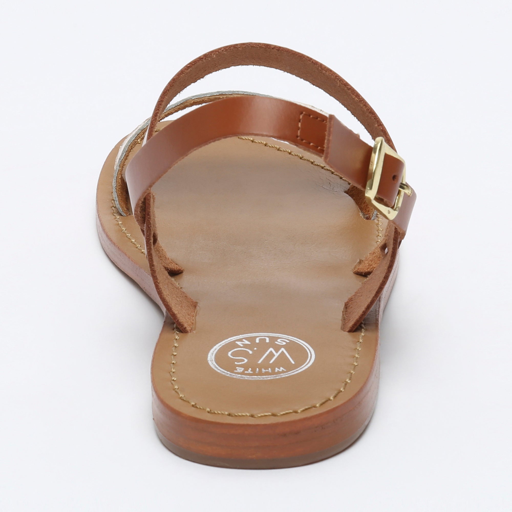 White Sun - Sandalias Bursa - Lámina de serpiente dorada - Dorado+marrón