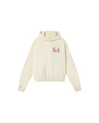 Sudadera capucha blanca sol type Valeria sostenible - silueta 1