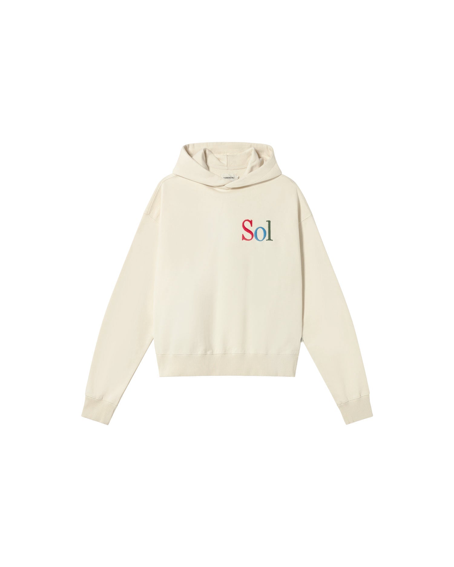 Sudadera capucha blanca sol type Valeria sostenible - silueta 1