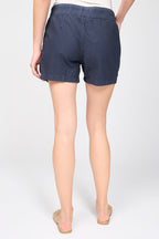 Shorts de algodón a rayas - Azul Petróleo - Mujer