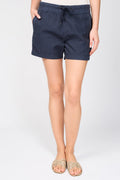 Shorts de algodón a rayas - Azul Petróleo - Mujer