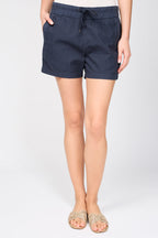 Shorts de algodón a rayas - Azul Petróleo - Mujer