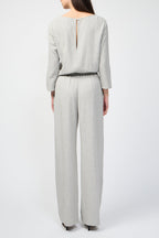 Keyhole Back Jumpsuit - Heather Gray - Women