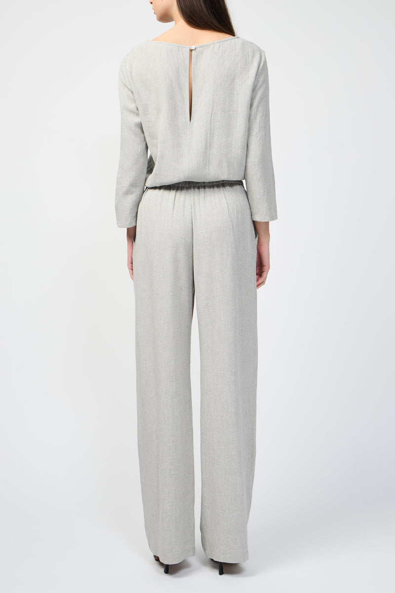 Keyhole Back Jumpsuit - Heather Gray - Women