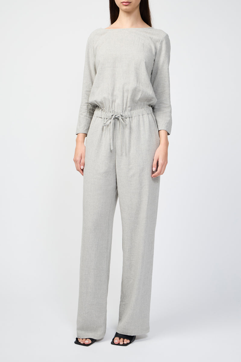 Keyhole Back Jumpsuit - Heather Gray - Women