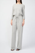 Keyhole Back Jumpsuit - Heather Gray - Women