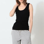 Débardeur Tencel Cachemire À Encolure Dégagée - Noir - Femme