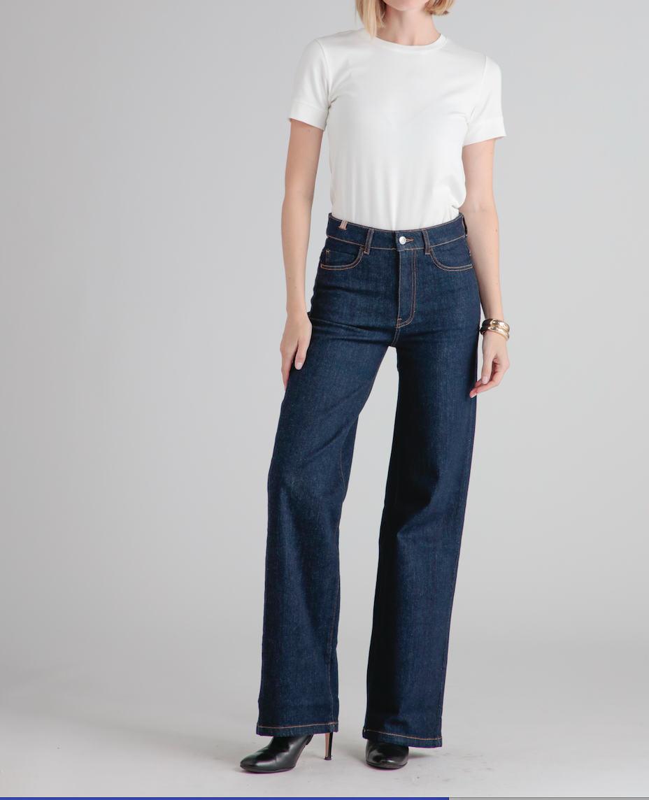 Spodnie Wide Leg Silene Denim - Ciemnoniebieski - Kobieta
