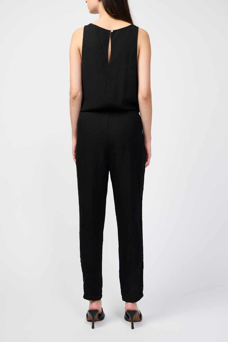 Tencil Linen Blend Romper - Black - Women