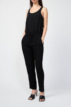 Tencil Linen Blend Romper - Black - Women