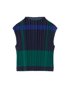 Maddox Checked Pleated Top