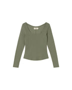 Top verde hemp Nadia sostenible silueta - 1