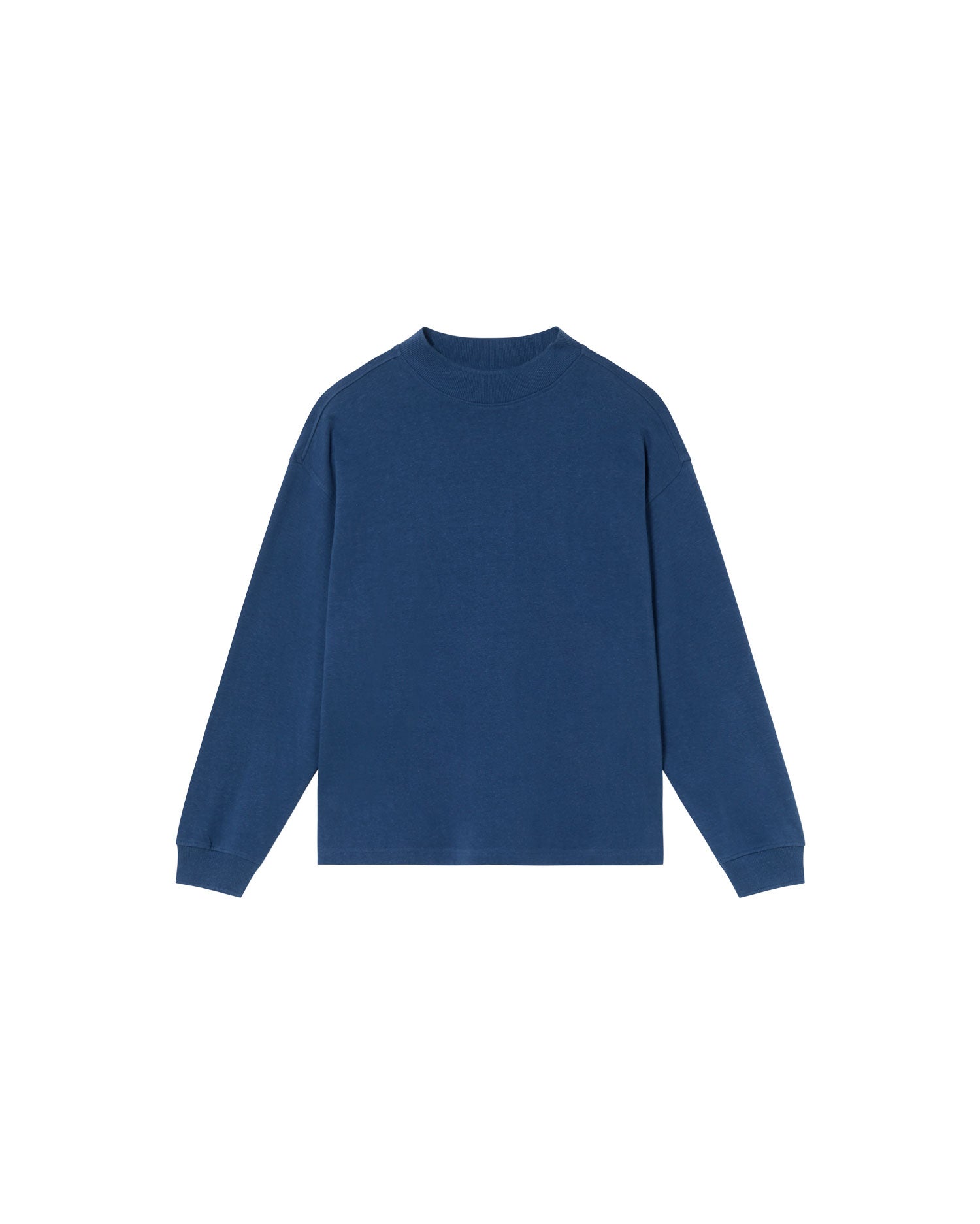 Blue hemp thick T-shirt Freire sustainable - silhouette 1