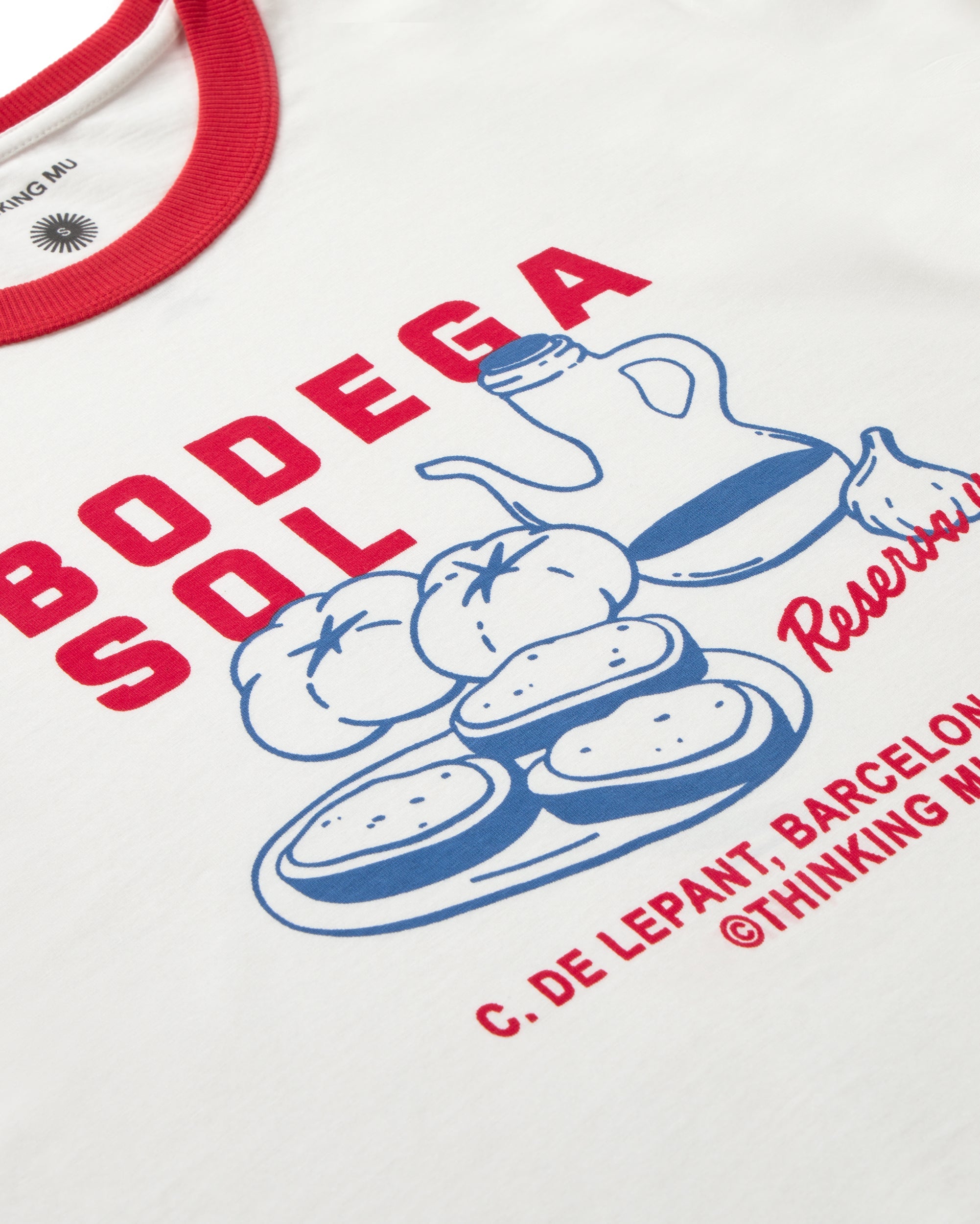 Camiseta contraste rojo bodega sol Zowie R sostenible silueta - 2