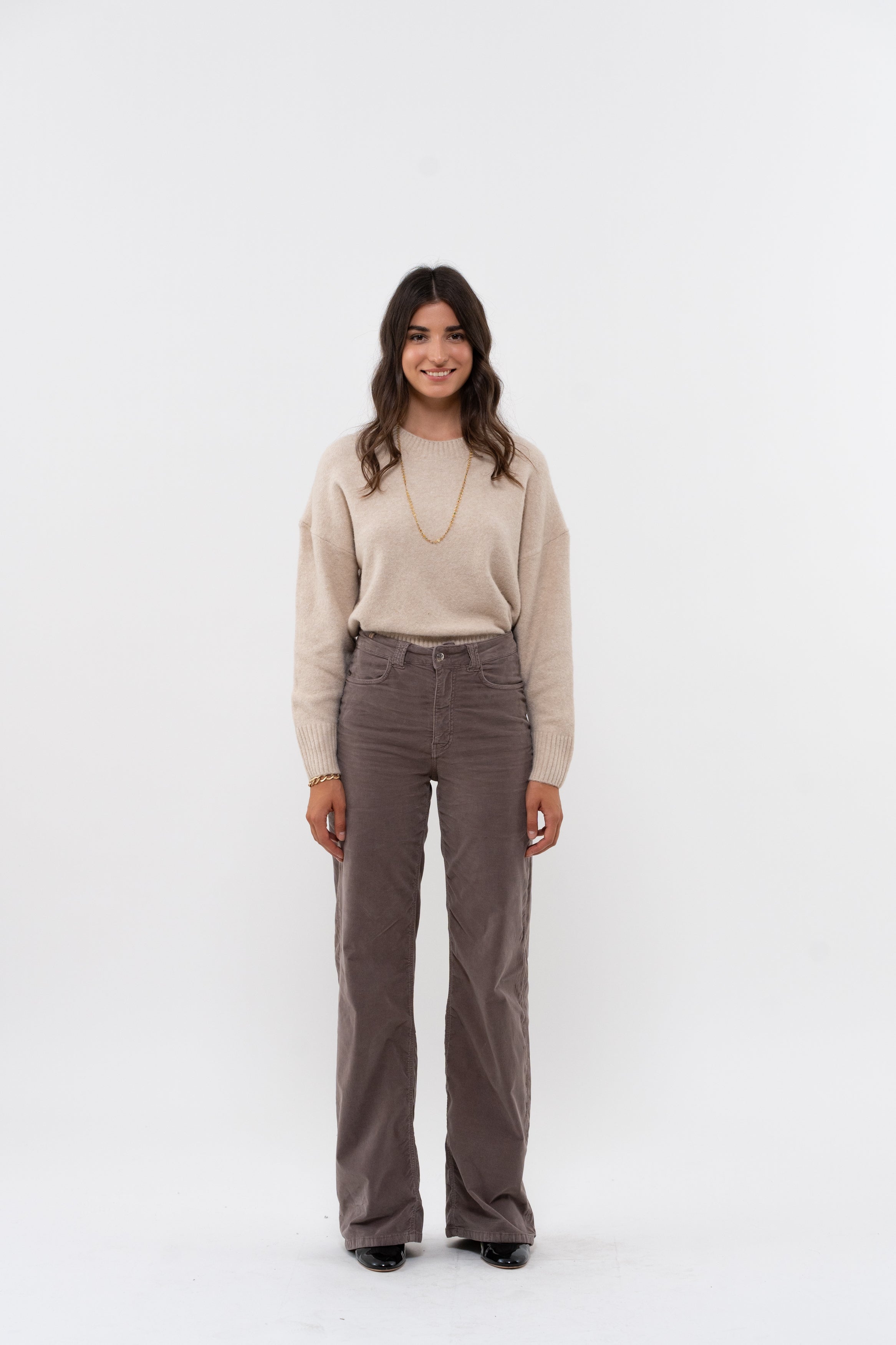 Pantalón Flare Scille Smooth - Taupe - Mujer