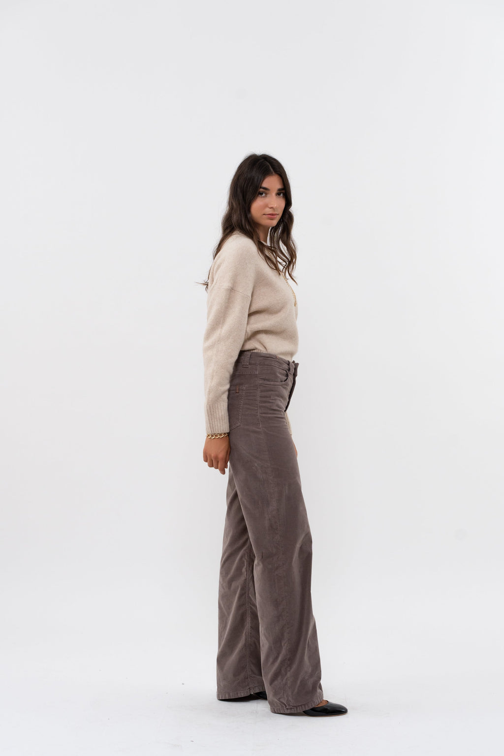 Pantalón Flare Scille Smooth - Taupe - Mujer