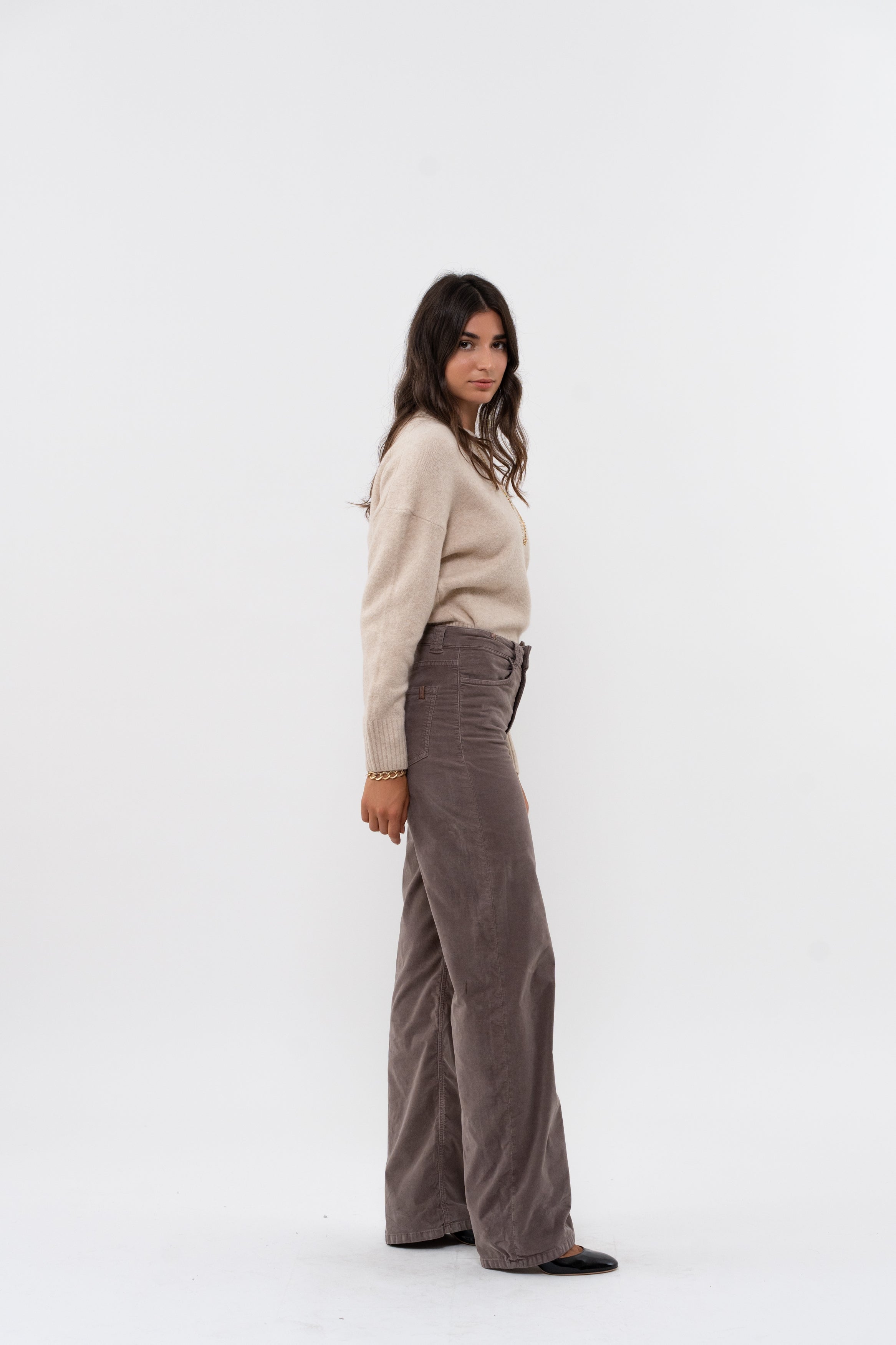 Pantalón Flare Scille Smooth - Taupe - Mujer