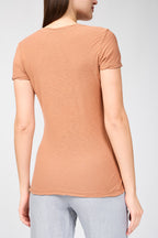 James Perse - T-Shirt Décontracté Avec Bordure Inversée - Muscade - Femme