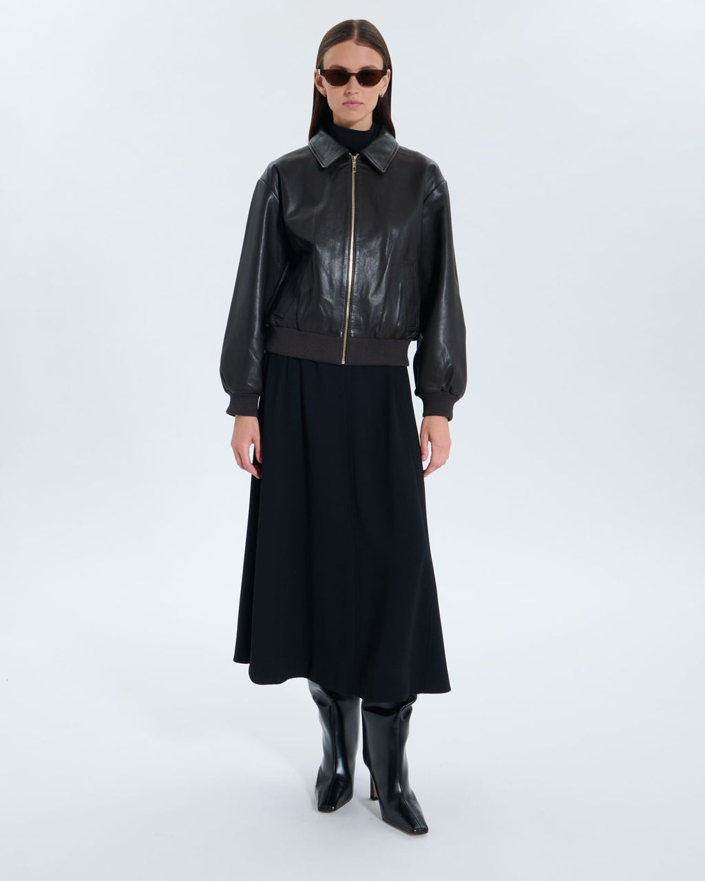 Chaqueta de cuero Virgile chocolate_1
