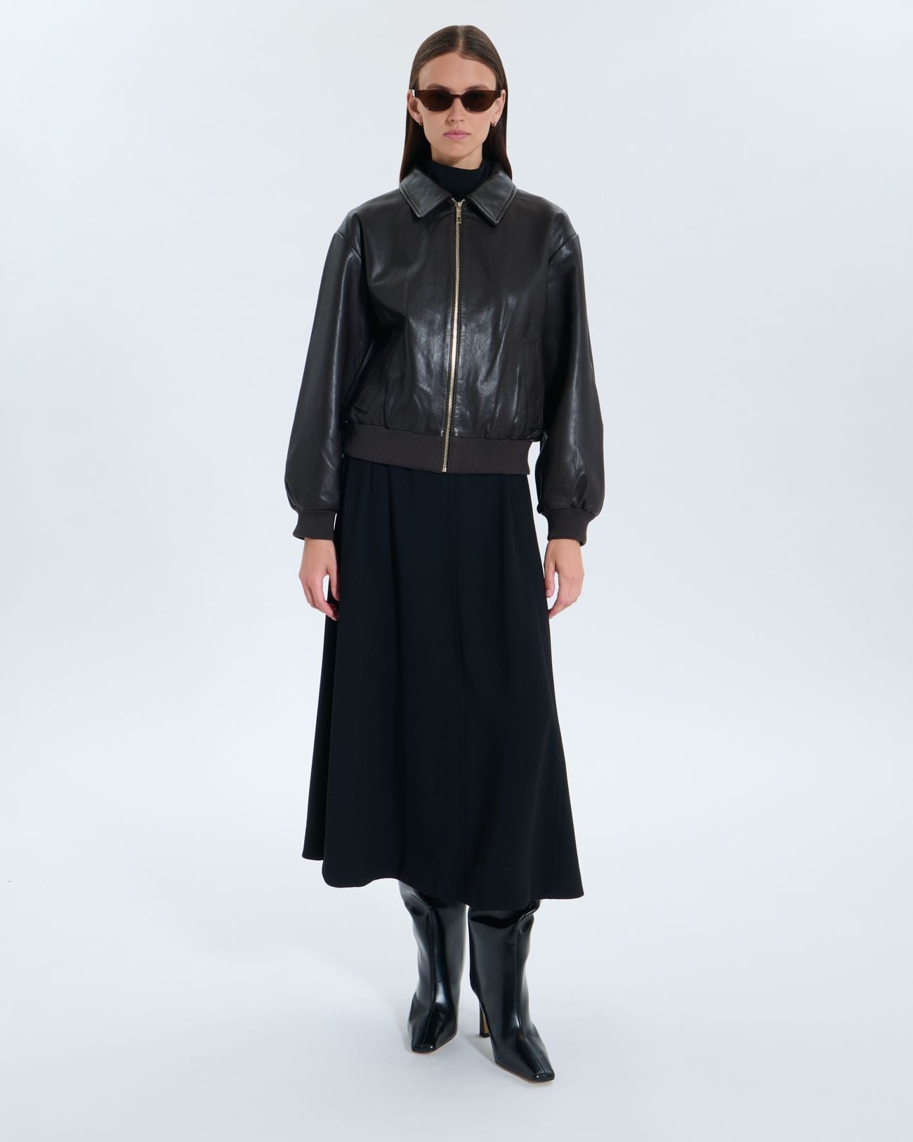 Chaqueta de cuero Virgile chocolate_1