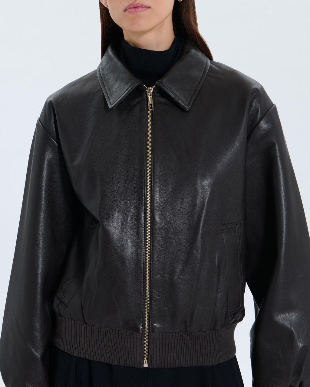 Chaqueta de cuero Virgile chocolate_2