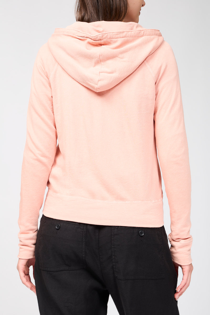 Sudadera Con Capucha Y Cremallera Clásica De Manga Larga - Pigmento Ruibarbo - Mujer