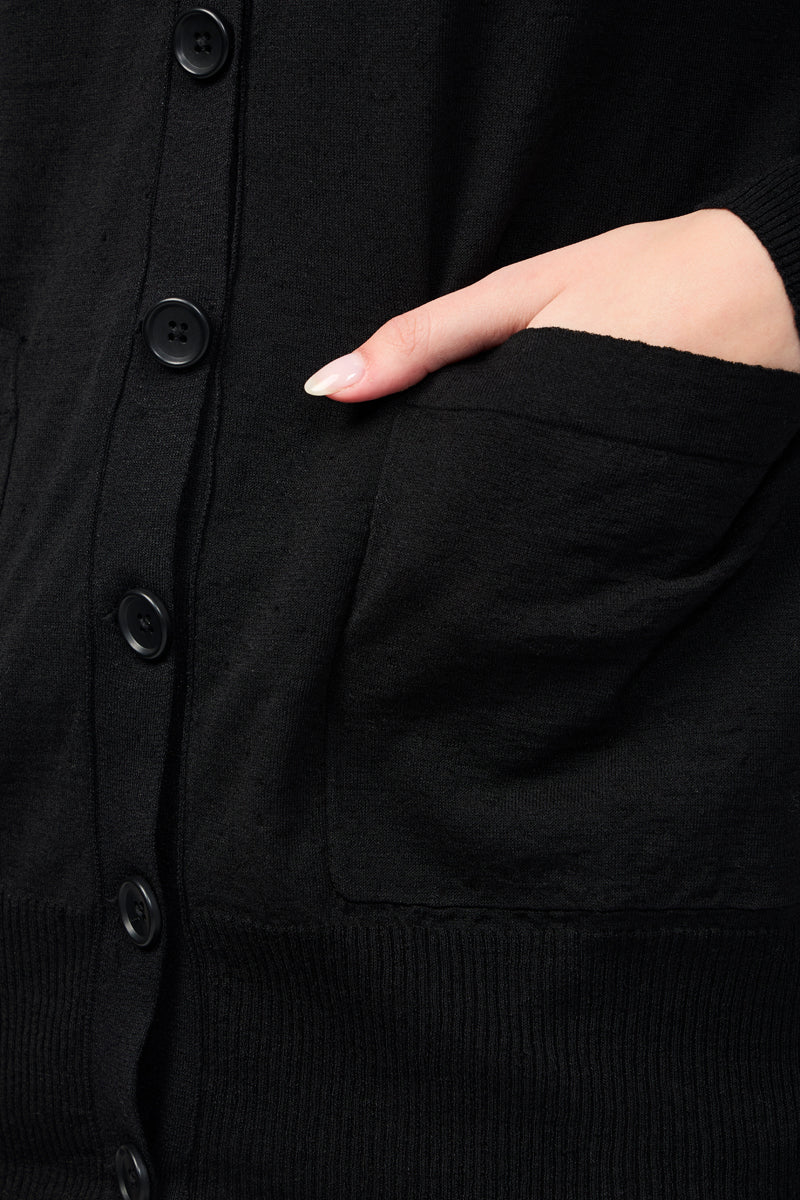 James Perse - Button Up Cardigan - Black - Femme
