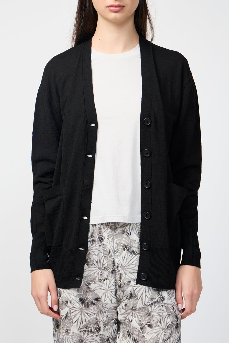 James Perse - Button Up Cardigan - Black - Femme