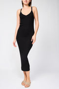 Robe Débardeur Côtelée - Noir - Femme