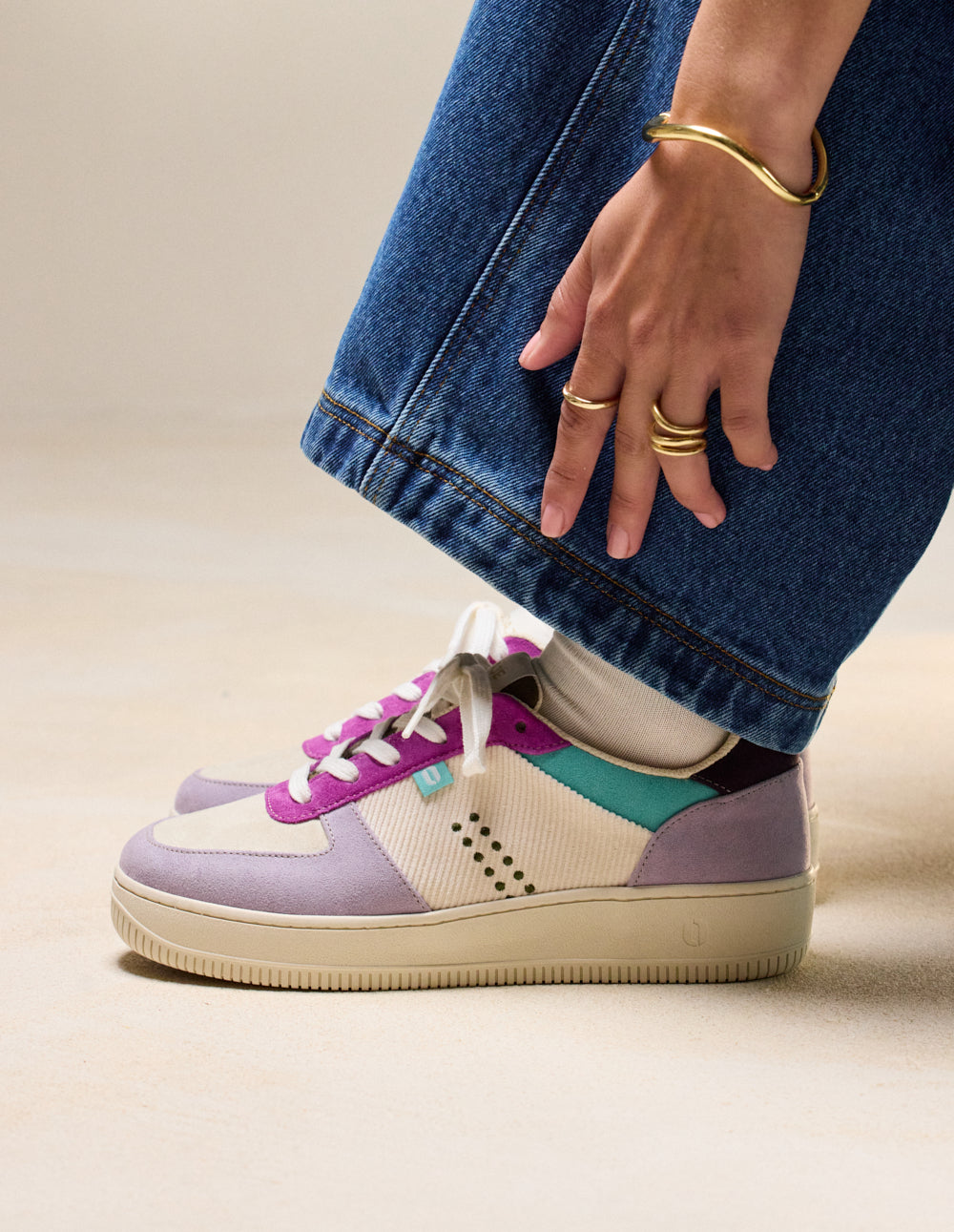 Maxence F Low-Top Trainers - Lilac Ecru Purple - Women