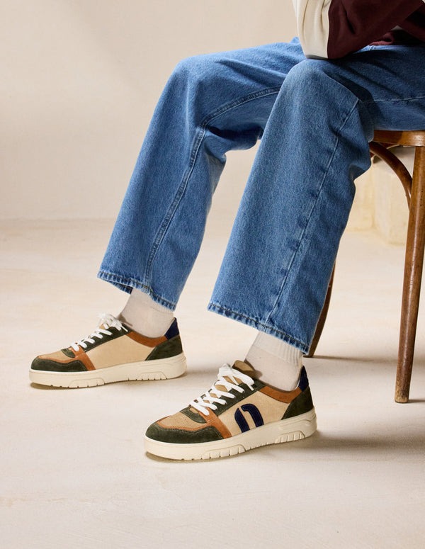 Baskets Basses Nino - Vert Marron Beige - Homme