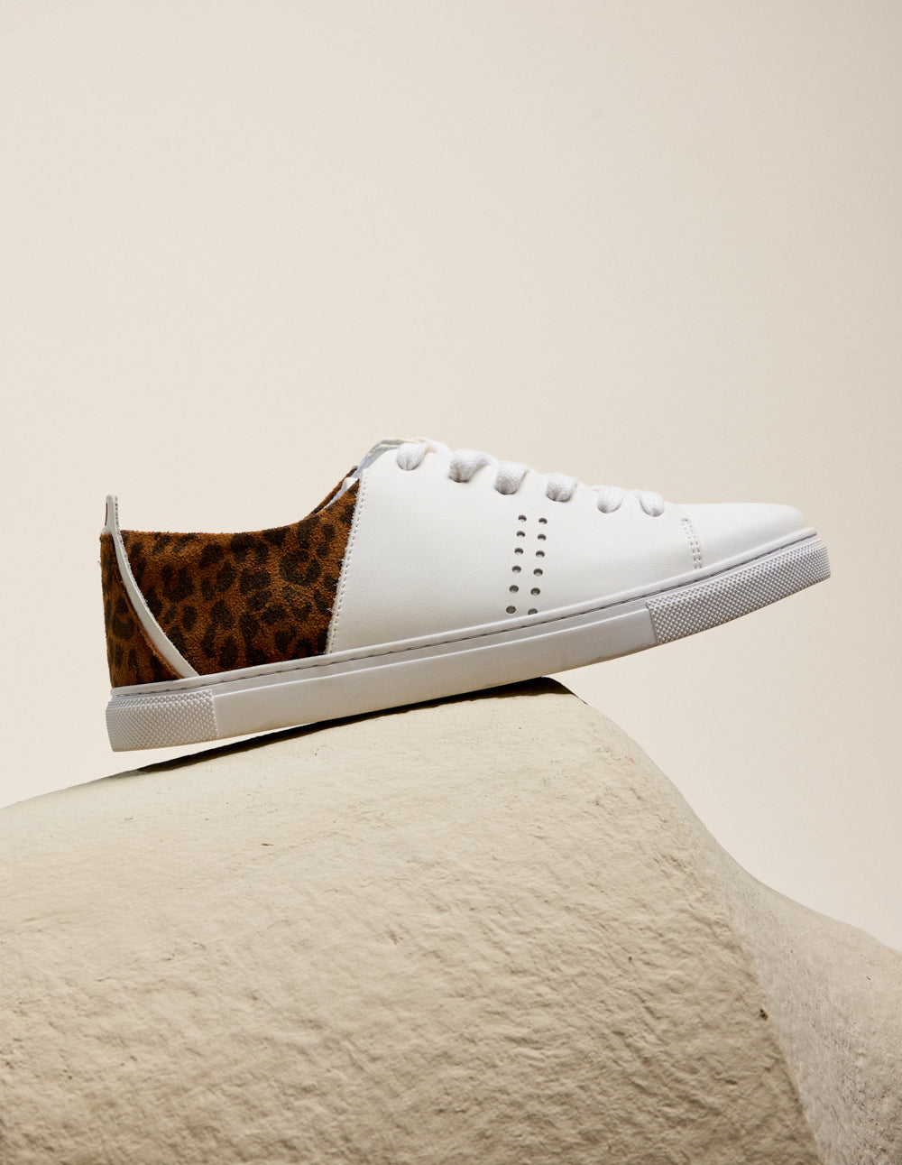 Renée Low-Top Sneakers - White And Leopard