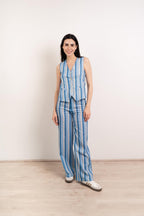 Ana Linen Tank Top Blue