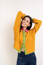 Cardigan Tina Coton Moutarde