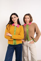Cardigan Tina Coton Moutarde