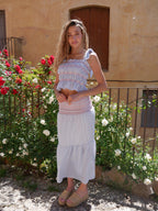 Jupe Lina Rayures Bleu Ciel