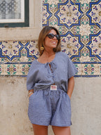 Top Maria Vichy Navy