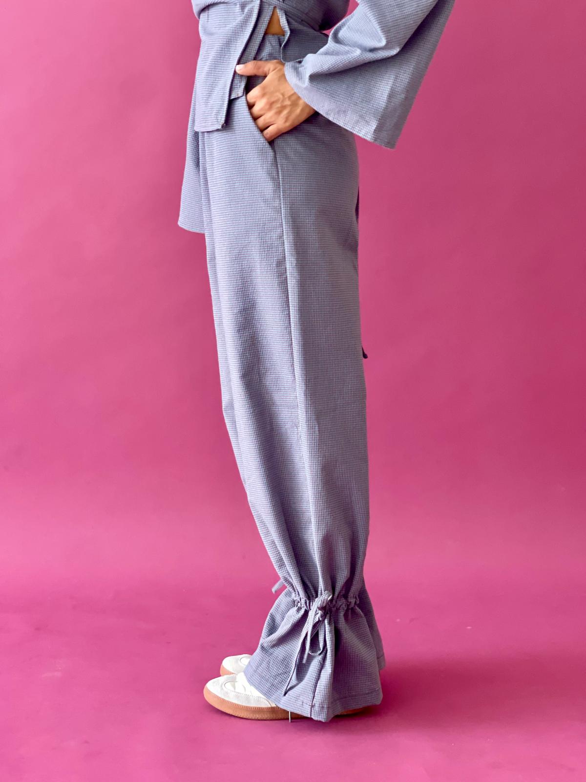 Pantalón Vichy Alea Azul Y Marrón