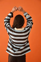 T-Shirt Filipa Marron Et Bleu Clair