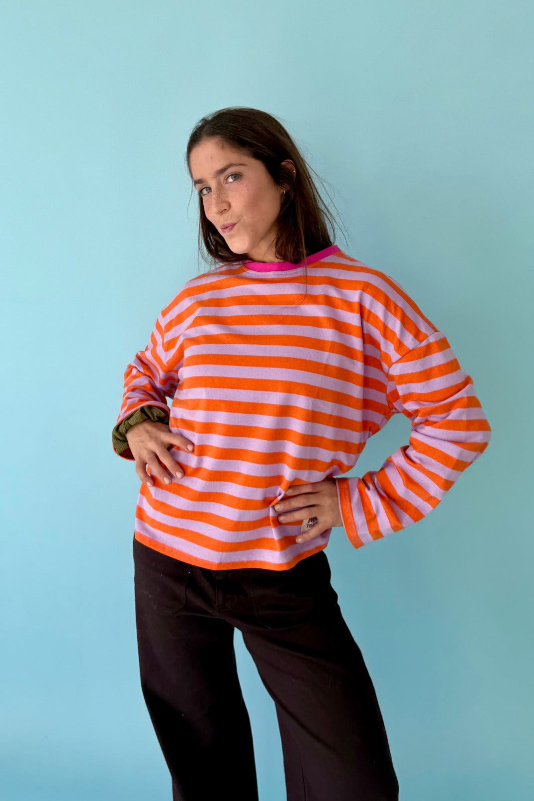 T-Shirt Núria Lavande Et Orange