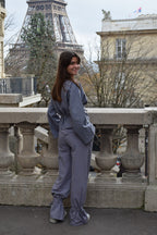 Pantalón Vichy Alea Azul Y Marrón
