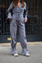 Pantalón Vichy Alea Azul Y Marrón