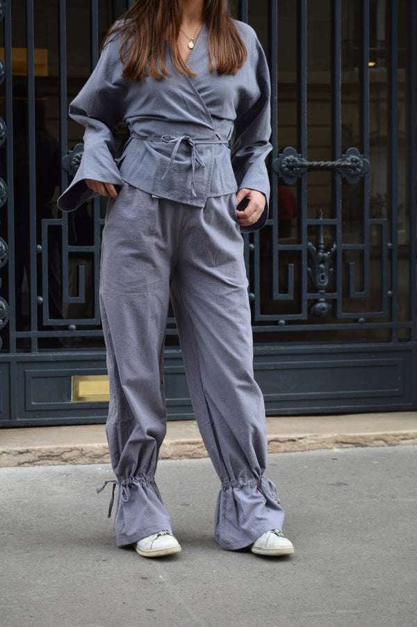 Alea Blue And Brown Vichy Trousers