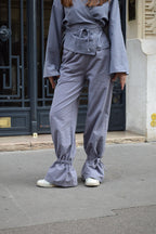 Pantalón Vichy Alea Azul Y Marrón