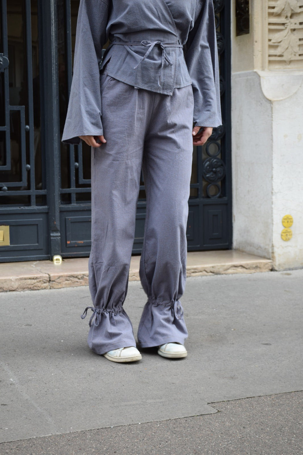 Pantalón Vichy Alea Azul Y Marrón