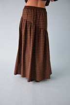 Jupe Beth Carreaux Marron