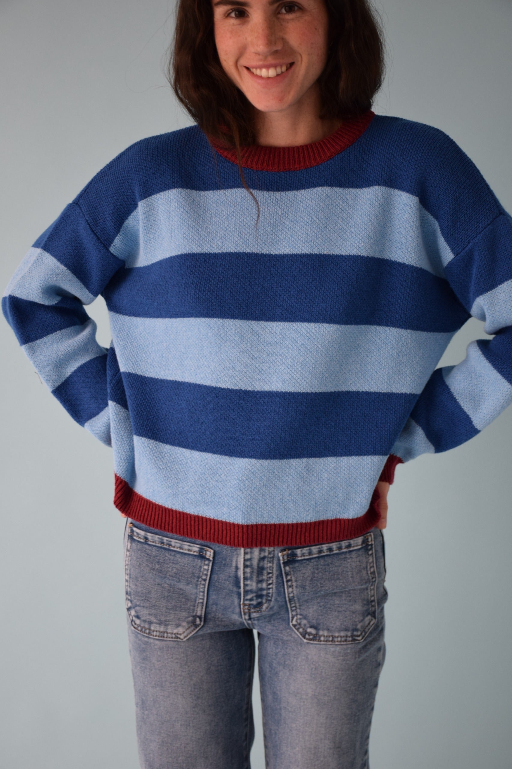 Alexia Blue Stripes Sweater