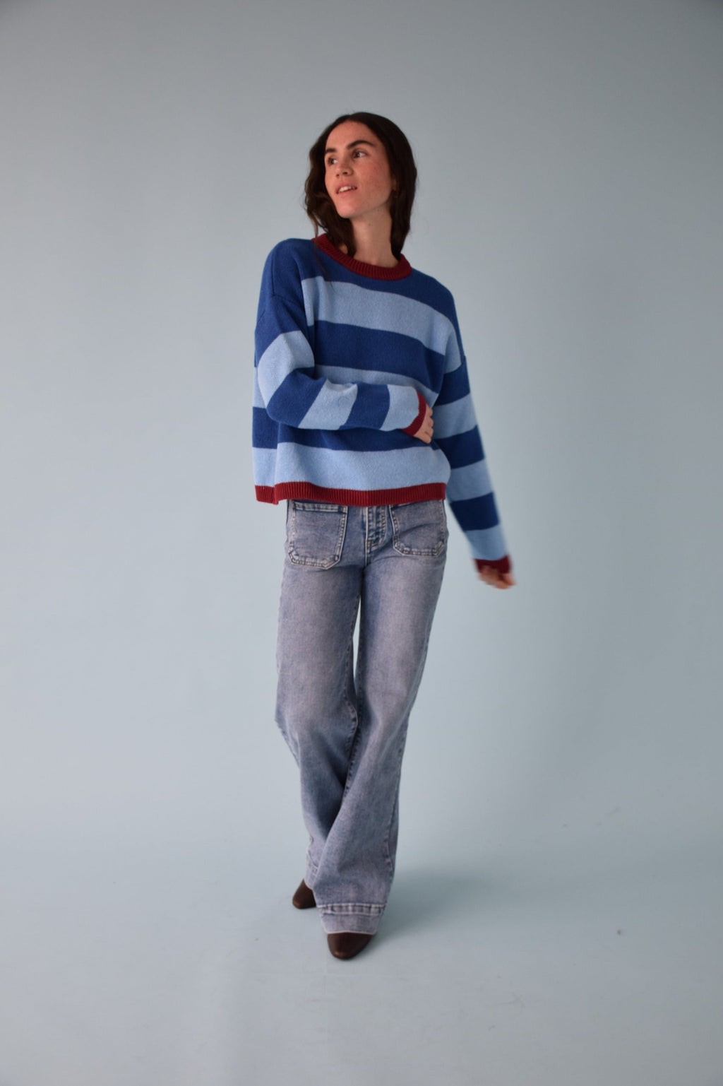 Alexia Blue Stripes Sweater