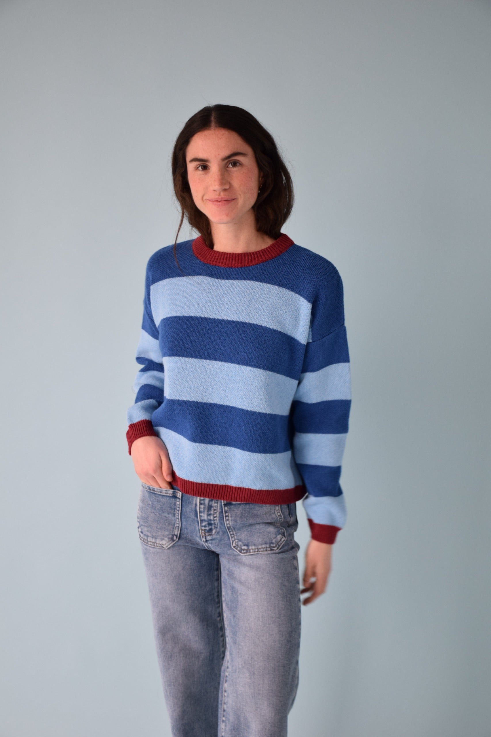 Alexia Blue Stripes Sweater